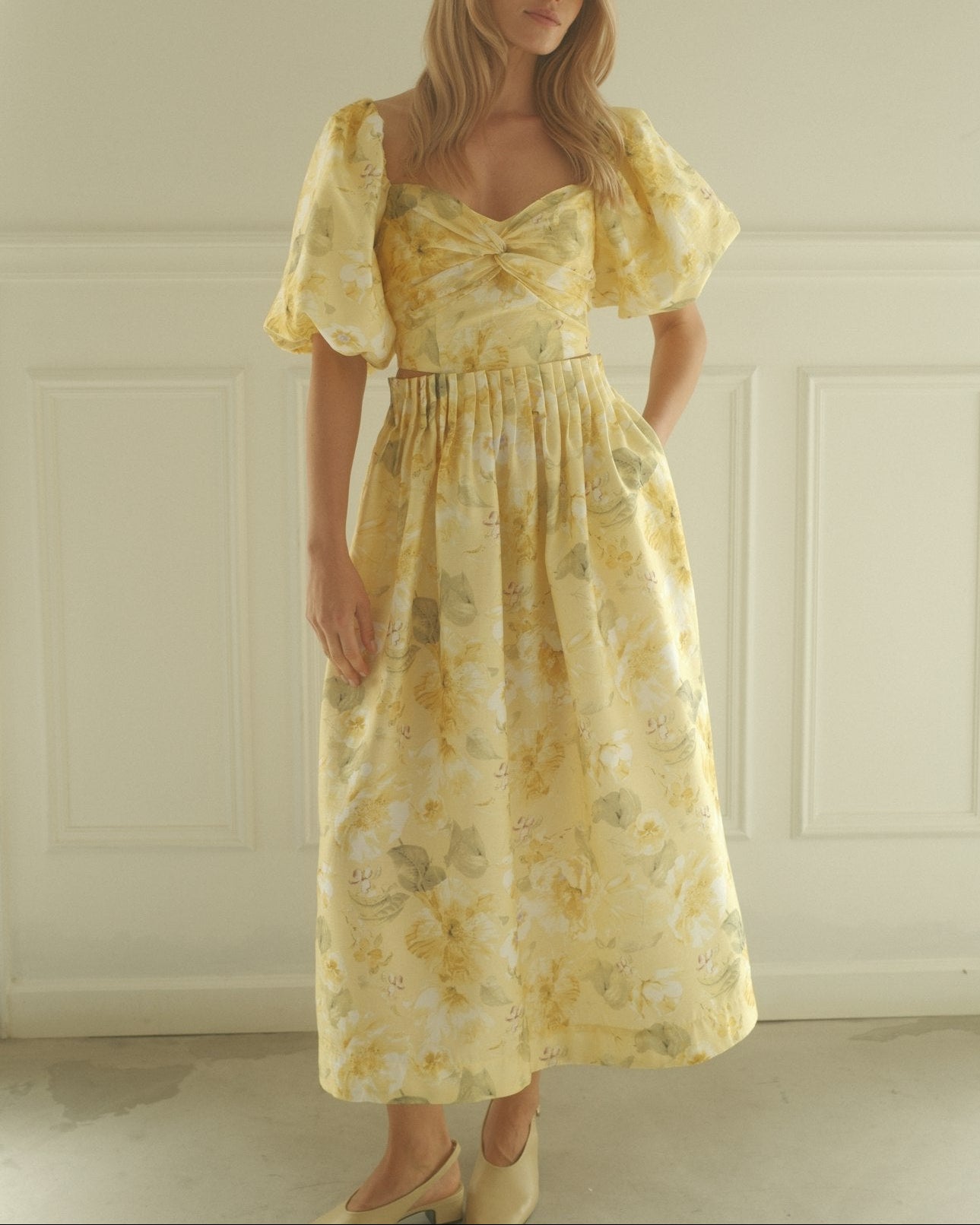 YASLEMON Long Skirt - Pale Banana
